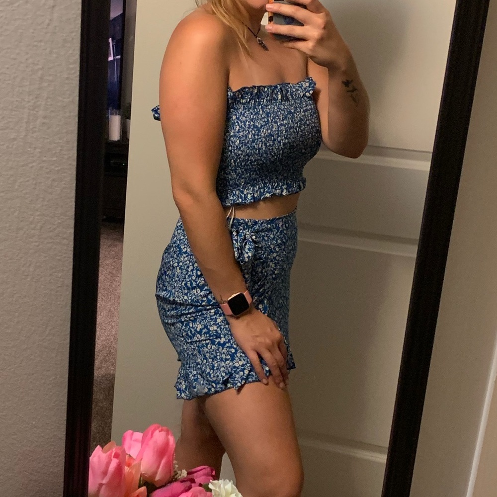 Blue daisy two piece set